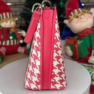 Kate Spade Red and White Houndstooth Crossbody Bag